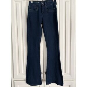 Y2K Rampage Dark Wash Blue Denim Wes High Rise Flare Jeans Juniors Size 1